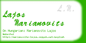 lajos marianovits business card